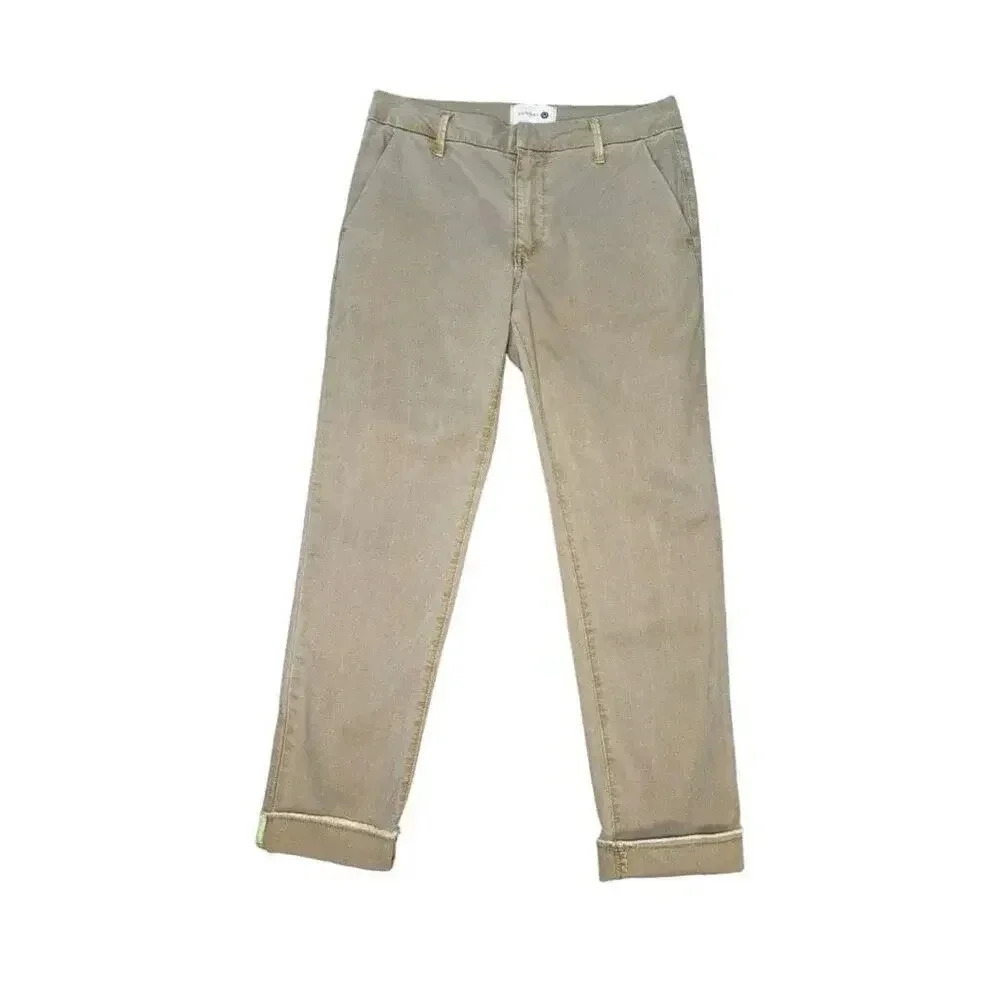 Sundry Women's Khaki Chino Pants Size 2 (25) Casual Solid Beige Zip Closure